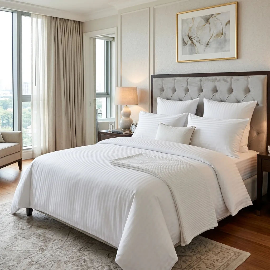 Wholesale Hotel Bedding Fabric | Buy Bulk Striped Sateen & Brushed Microfiber - Image 2